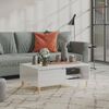 vidaXL Table basse blanc brillant 90x60x35 cm bois d'ing&eacute;nierie