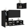 vidaXL Unit&eacute;s murales TV 4 pcs noir bois d'ing&eacute;nierie