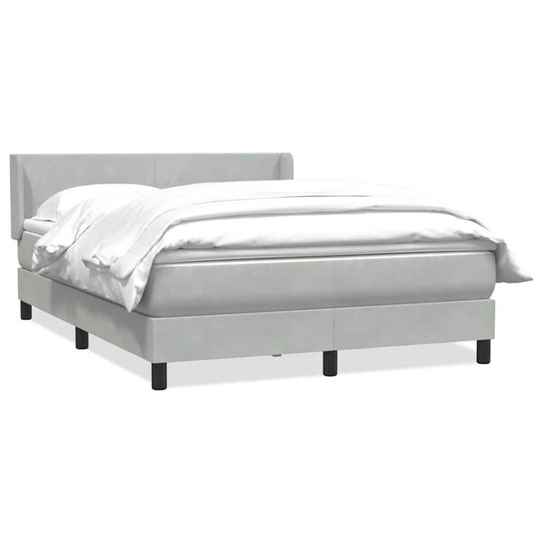 vidaXL Sommier &agrave; lattes de lit et matelas gris clair 140x210cm velours