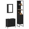 vidaXL Ensemble de mobilier de salle de bain avec &eacute;tag&egrave;re 3 pcs Noir
