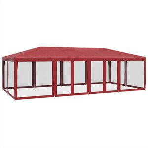 vidaXL Tente de f&ecirc;te avec 12parois lat&eacute;rales en maille rouge 8x4m PEHD