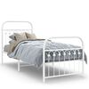 vidaXL Cadre de lit m&eacute;tal sans matelas avec pied de lit blanc 75x190cm