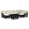 vidaXL Ensemble de canap&eacute; de jardin 10 pc Noir et blanc cr&egrave;me