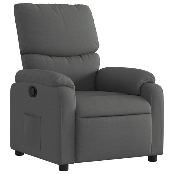 vidaXL Fauteuil inclinable en tissu gris fonc&eacute;