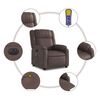vidaXL Fauteuil de massage inclinable électrique marron similicuir