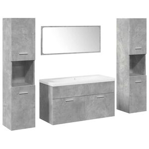 vidaXL Ensemble de meubles de salle de bain 5 pcs gris b&eacute;ton