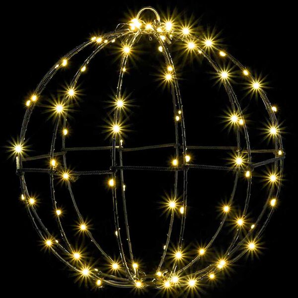 vidaXL Boule avec 192 LED 2 pcs Blanc chaud 30 cm M&eacute;tal