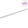 vidaXL Tige de placard 12 pc Argent&eacute; 964 x 15 x 29 mm