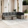 vidaXL Salon de jardin 9 pcs avec coussins gris clair résine tressée