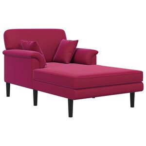 vidaXL Chaise longue Bordeaux Velours
