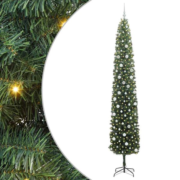 vidaXL Sapin de No&euml;l artificiel Vert 300 cm PVC et acier et plastique