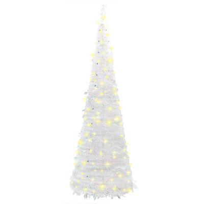 vidaXL Sapin de Noël artificiel escamotable 50 LED blanc 120 cm