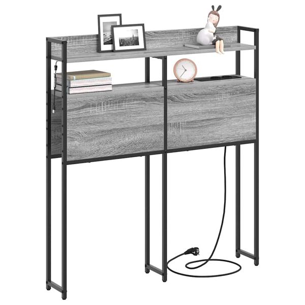 vidaXL T&ecirc;te de lit de rangement Sonoma gris 75 cm Bois d'ing&eacute;nierie