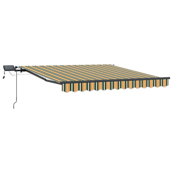 vidaXL Auvent R&eacute;tractable Vert et jaune 350 x 250 cm tissu