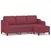 vidaXL Canap&eacute; &agrave; 3 places avec repose-pieds Rouge bordeaux 180 cm Tissu