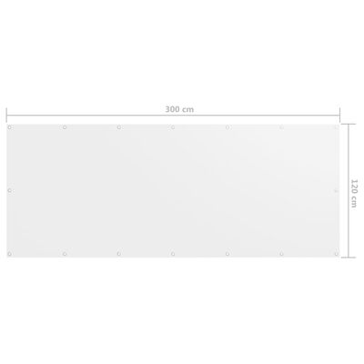 vidaXL Écran de balcon Blanc 120x300 cm Tissu Oxford