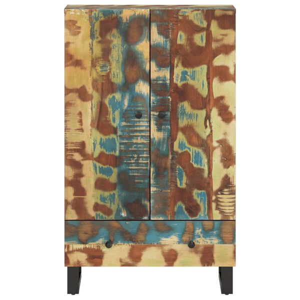 vidaXL Buffet haut et tiroir 60x33x100 cm bois massif r&eacute;cup&eacute;ration/fer