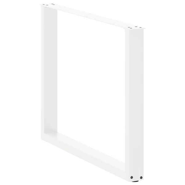 vidaXL Pieds de table à manger en U 3 pièces Blanc 100 x (72-73) cm Acier