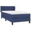 vidaXL Sommier &agrave; lattes de lit avec matelas Bleu 90x200 cm Tissu