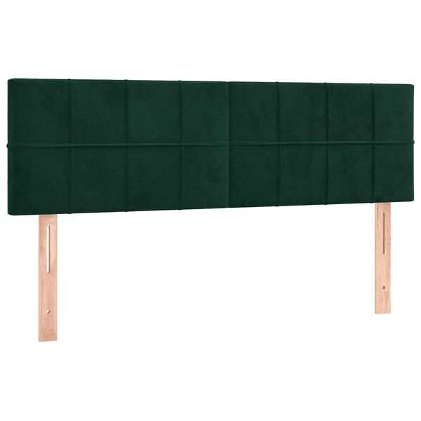 vidaXL T&ecirc;tes de lit Vert fonc&eacute; 144x5x78/88 cm Velours