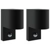 vidaXL Applique Murale Ext&eacute;rieure 2 pc Noir 12 x 7 x 15 cm