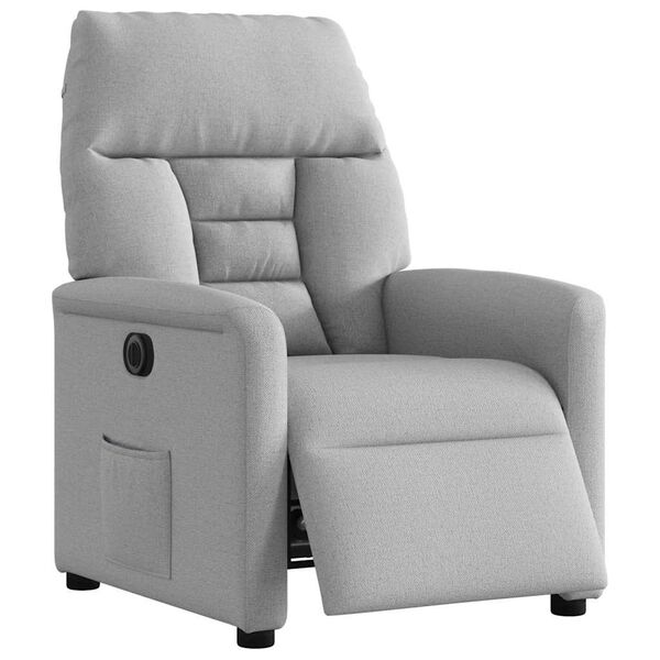 vidaXL Fauteuil inclinable &eacute;lectrique gris nuage tissu