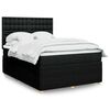 vidaXL Sommier &agrave; lattes de lit avec matelas Noir 140x190 cm Tissu
