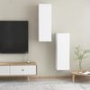 vidaXL Meubles TV 2 pcs Blanc 30,5x30x90 cm Bois d’ingénierie