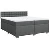 vidaXL Sommier &agrave; lattes de lit avec matelas Gris fonc&eacute; 200x200cm Tissu