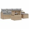 vidaXL Ensemble de si&egrave;ges d'ext&eacute;rieur 6 pc Beige Poly rotin