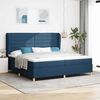 vidaXL Lit &agrave; ressorts avec matelas gris fonc&eacute; 90x190 cm Bleu tissu