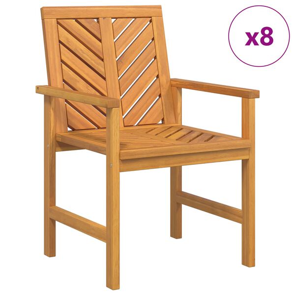 vidaXL Chaises de jardin 8 pcs Marron 59 x 62.5 x 89 cm