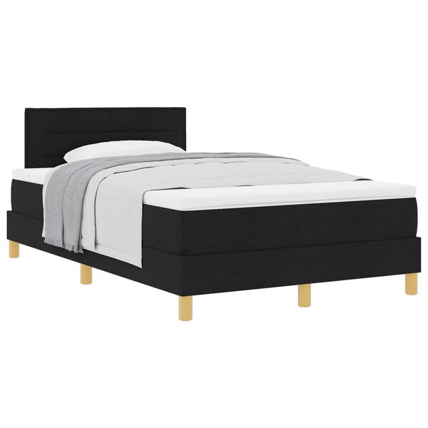 vidaXL Lit &agrave; ressorts avec matelas Noir 120 x 190 cm tissu