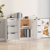 vidaXL Buffets 3 pcs Blanc Bois d'ing&eacute;nierie