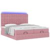 vidaXL Cadre de lit ottoman avec matelas rose 200x200 cm velours