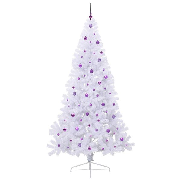vidaXL Sapin de Noël artificiel avec 300 LED Blanc 240 cm PVC et Acier