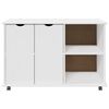vidaXL Cabinet roulant Blanc 100 x 39 x 65,5 cm Bois de Pin Massif