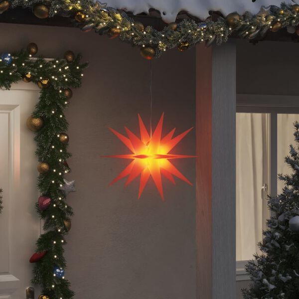 vidaXL Lumi&egrave;res de No&euml;l avec LED 3 pcs pliable rouge 43 cm