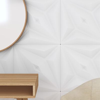 vidaXL Panneaux muraux 24 pcs blanc 50x50 cm EPS 6 m² étoile