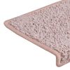 vidaXL Tapis d'escalier 15 pièces 65 x 21 x 4 cm Rose clair Bord rectangulaire