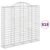 vidaXL Paniers &agrave; gabions arqu&eacute;s 18 pcs 200x30x180/200 cm Fer galvanis&eacute;