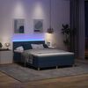 vidaXL Lit &agrave; ressort LED avec matelas avec LED Bleu 160 x 200 cm tissu