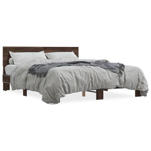vidaXL Cadre de lit sans matelas ch&ecirc;ne marron 150x200 cm