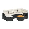 vidaXL Salon de jardin 7 pcs avec coussins noir r&eacute;sine tress&eacute;e
