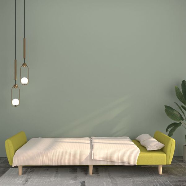 vidaXL Canap&eacute;-lit &agrave; 2 places Vert Tissu