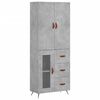 vidaXL Buffet haut Gris b&eacute;ton 69,5x34x180 cm Bois d'ing&eacute;nierie