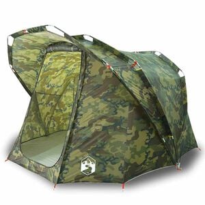 vidaXL Tente de p&ecirc;che 4 personnes camouflage imperm&eacute;able