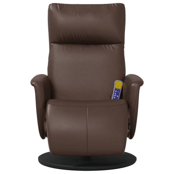 vidaXL Fauteuil inclinable de massage repose-pieds marron similicuir