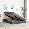 vidaXL Lit avec rangement et matelas Gris fonc&eacute; 140 x 200 cm Polyester