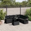 vidaXL Salon de jardin 7 pcs avec coussins noir r&eacute;sine tress&eacute;e